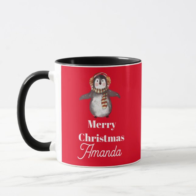 Cute penguin christmas  mug (Left)