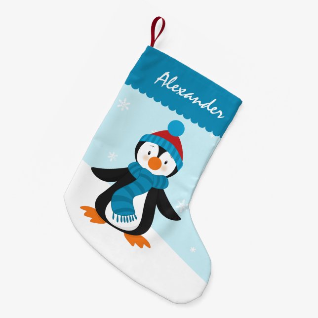 Cute Penguin Christmas Stocking (Front (Hanging))