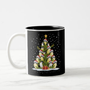 Cute Penguin Christmas Tree Funny Holiday Two-Tone Coffee Mug