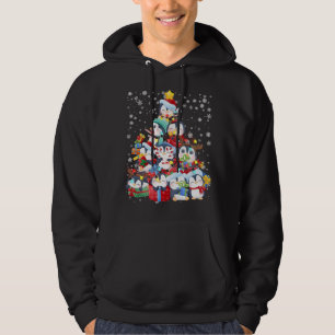Cute Penguin Christmas Tree Lights Gift Decor Xmas Hoodie
