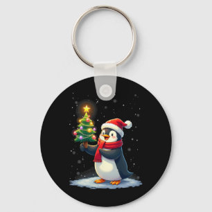 Cute Penguin Christmas Tree Pajama Girls Boys Funn Key Ring