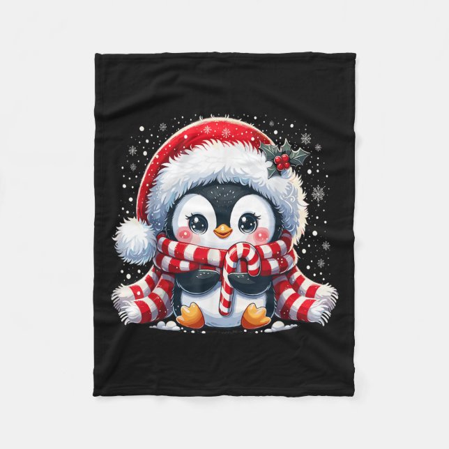 Cute Penguin Christmas Xmas  Fleece Blanket (Front)