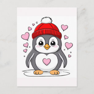 Cute Penguin Coffee Lover Emotional Cartoon Design Holiday Postcard