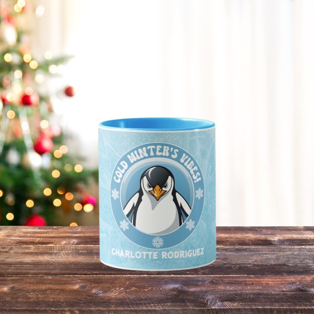 Cute Penguin, Cold Winter's Vibes Mug (Creator Uploaded)