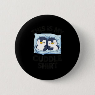 Cute Penguin Cuddle Cozy Sleep Matching Couple  6 Cm Round Badge