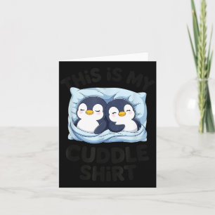 Cute Penguin Cuddle Cozy Sleep Matching Couple Card