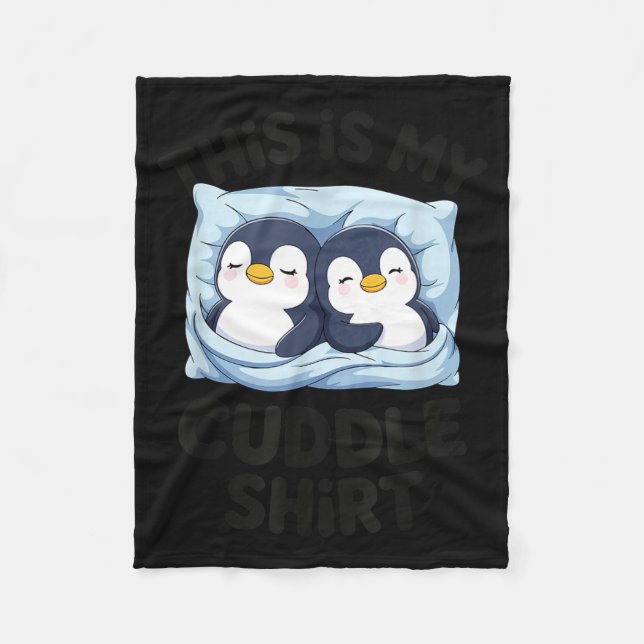 Cute Penguin Cuddle Cozy Sleep Matching Couple  Fleece Blanket (Front)