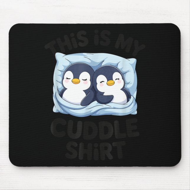 Cute Penguin Cuddle Cozy Sleep Matching Couple  Mouse Pad (Front)