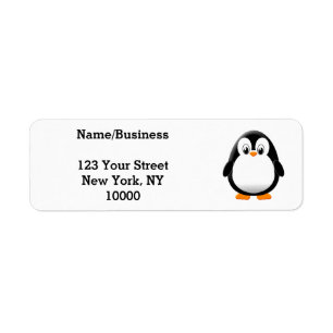 Cute Penguin Custom Return Address Label