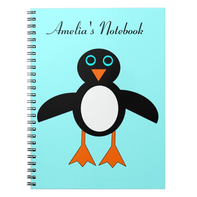 Cute Penguin Customisable Notebook (Front)