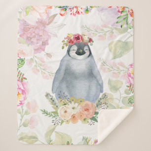 Cute Penguin Daughter Birthday Gift, Love Penguin Sherpa Blanket
