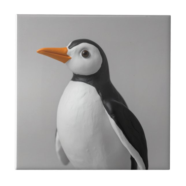 Cute Penguin Design – Adorable Winter Animal Ceramic Tile (Front)