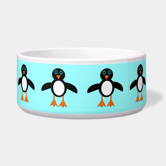 Cute Penguin Dog Bowl (Front)