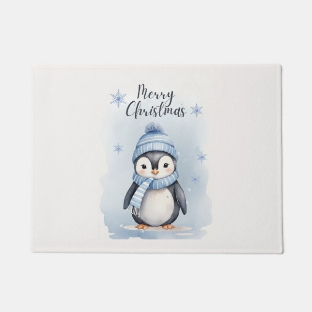 "Cute Penguin" Doormat (Front)