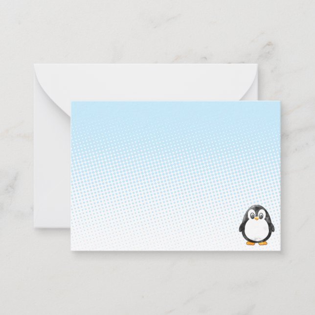 Cute Penguin Drawing Blank Custom Card (Front)