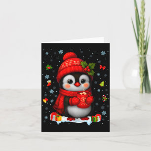 Cute Penguin Drink Hot Cocoa Christmas Xmas Men Wo Card