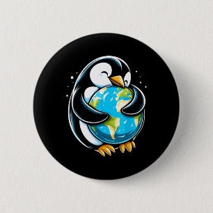 Cute Penguin Earth Day Funny Animal Earth Day Envi 6 Cm Round Badge