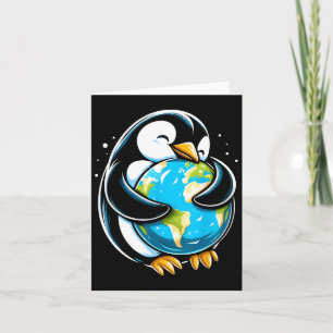 Cute Penguin Earth Day Funny Animal Earth Day Envi Card