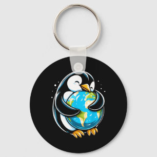 Cute Penguin Earth Day Funny Animal Earth Day Envi Key Ring