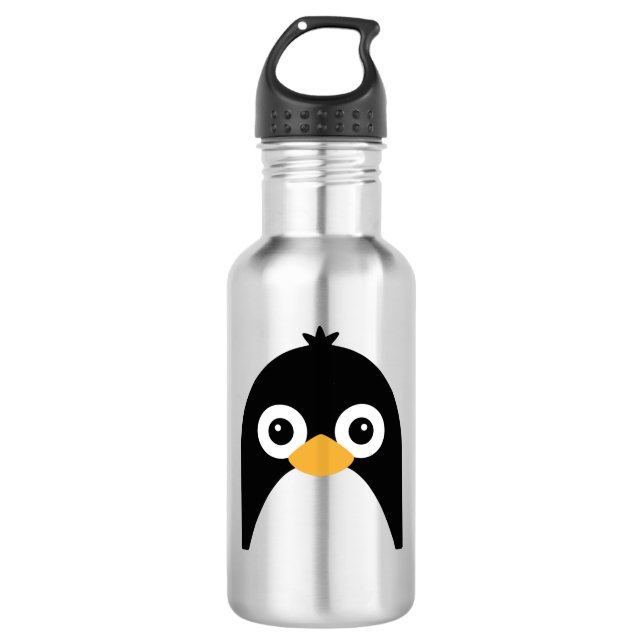 Cute Penguin Face 532 Ml Water Bottle (Front)