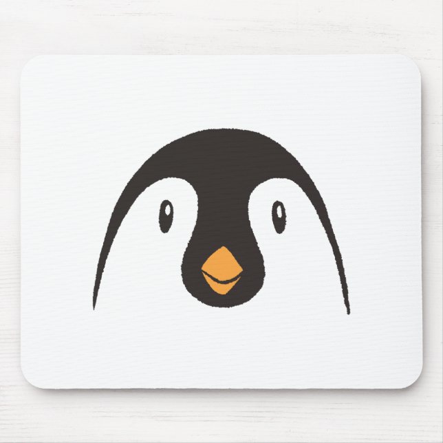 Cute Penguin Face Mouse Pad (Front)