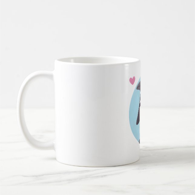 Cute Penguin Facing Left Matching Pair Coffee Mug (Left)
