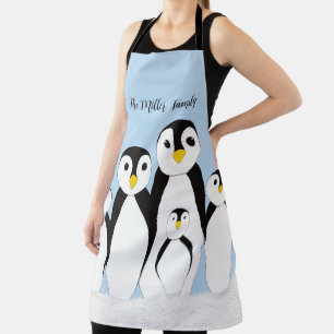 Cute Penguin Family Apron