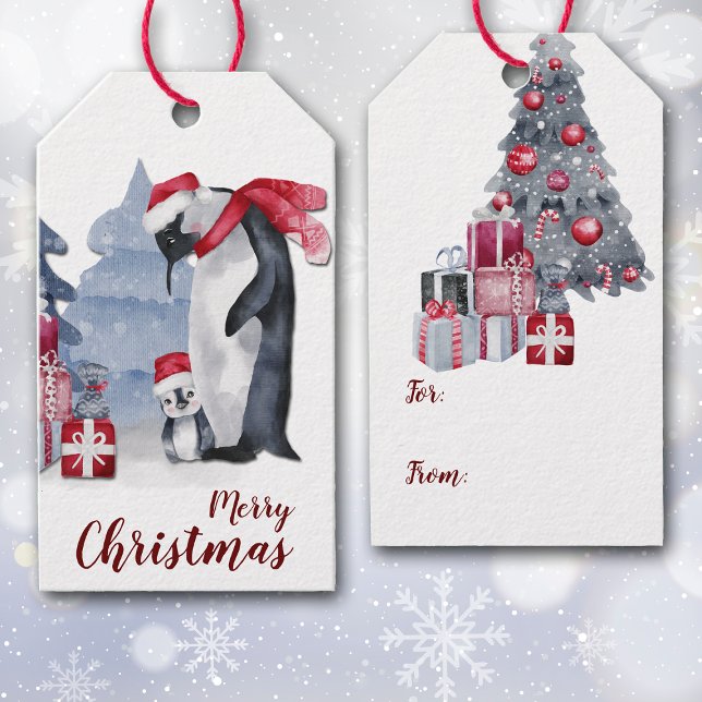 Cute Penguin Family Christmas Gift Tags (Creator Uploaded)