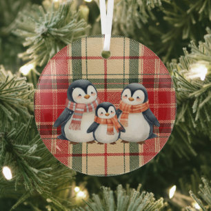 Cute Penguin Family Christmas Ornament
