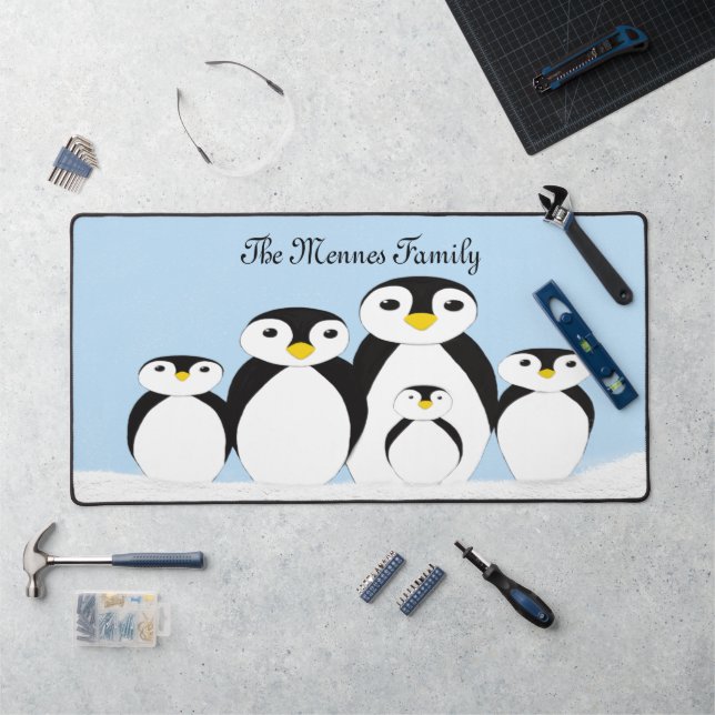 Cute Penguin Family Desk Mat (Workstation)