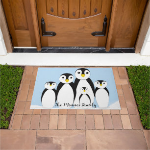 Cute Penguin Family Doormat