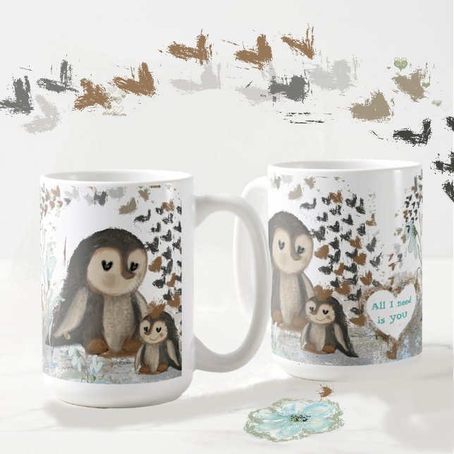 Cute penguin family Mug (Cute penguins family Mug)