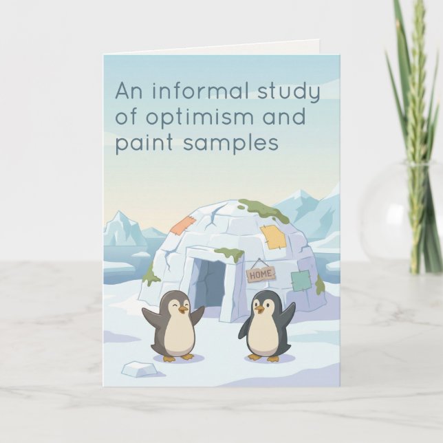 Cute Penguin First Igloo | Dry Humour New Home Card (Front)