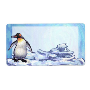 Cute Penguin Front Personalised Shipping Labels