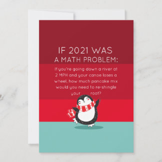 Cute Penguin Funny 2024 Math Quote Holiday Card