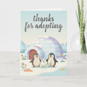 Cute Penguin Fur Baby New Pet Adoption Card