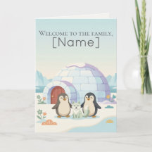 Cute Penguin Fur Baby | Personalised New Pet Card