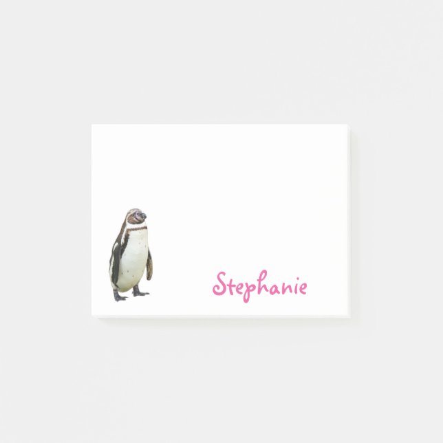 Cute Penguin Girly Name Post-it Notes (Front)
