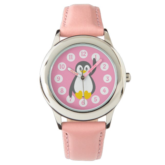 Cute penguin graphic kids watch (Front)