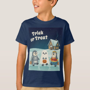 Cute Penguin Halloween Trick or Treat Kids T-Shirt
