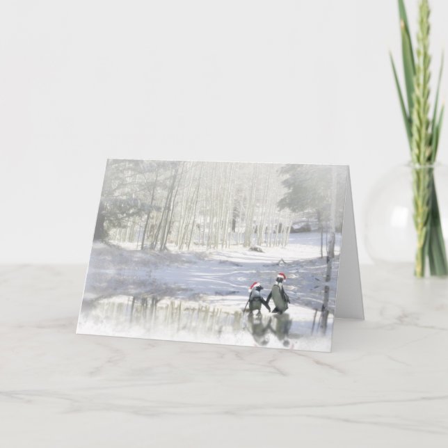 Cute Penguin Happy Holidays! Holiday Card (Front)