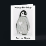 CUTE PENGUIN HEART BIRTHDAY CARD DAUGHTER ETC.<br><div class="desc">Unique Birthday card created from my artwork of a cute penguin with a heart this penguin really does exist!    Text can chosen on the front and can  be added inside Please take a look at my other matching items.</div>