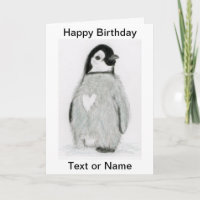 CUTE PENGUIN HEART BIRTHDAY CARD DAUGHTER ETC.
