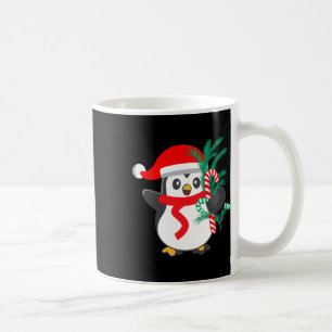 Cute Penguin Holding A Candy Cane Christmas Animal Coffee Mug