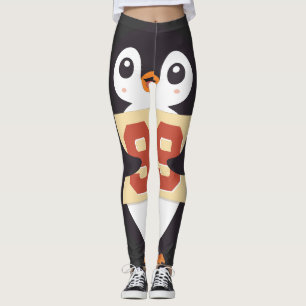 Cute Penguin Holding a Sign Leggings