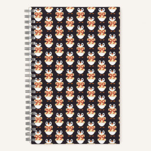 Cute penguin holding sign with the number 99 on it notebook