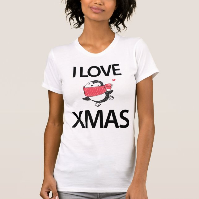 Cute Penguin I Love Christmas Shirt (Front)