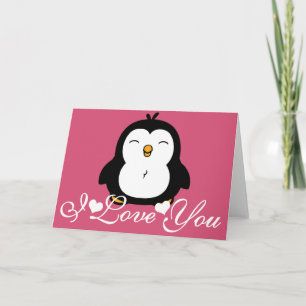 Cute Penguin I Love You Card