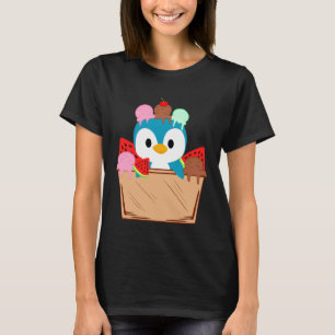 Cute Penguin Ice Cream Love Zookeeper Animal Pengu T-Shirt