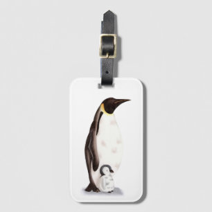 Cute Penguin Illustration Luggage Tag